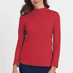BLAIR ESSENTIAL KNIT MOCK NECK TOPS SIZE LARGE  RED